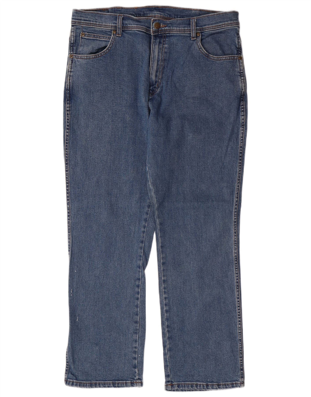 WRANGLER Męskie proste dżinsy W36 L30 Niebieskie, bawełniane