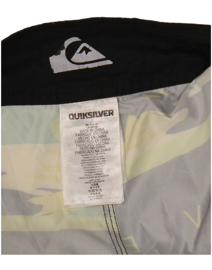 Męskie spodenki kąpielowe Quiksilver z grafiką, duże, czarne, poliestrowe paski