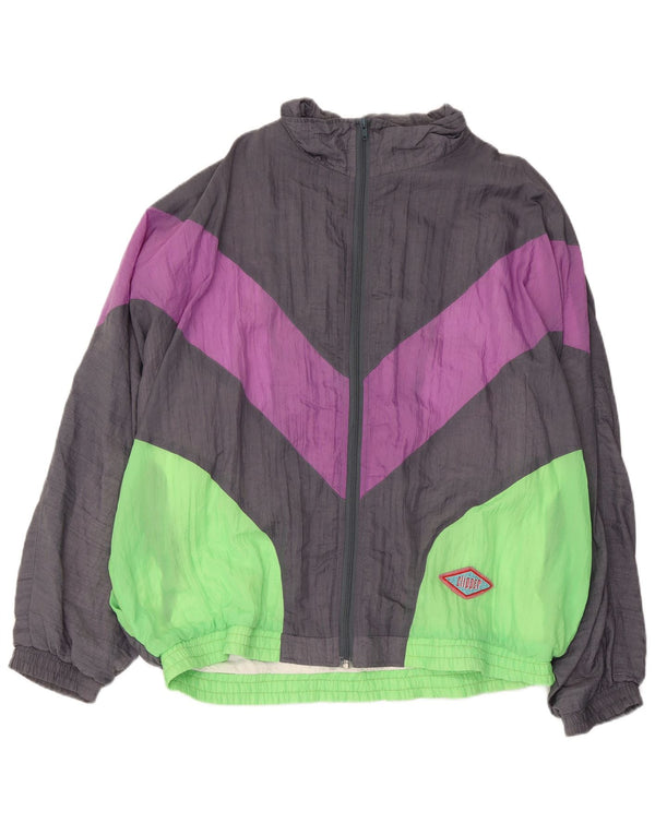 Męska kurtka dresowa CLIPPER UK 46 2XL Szara bawełna z blokami kolorów