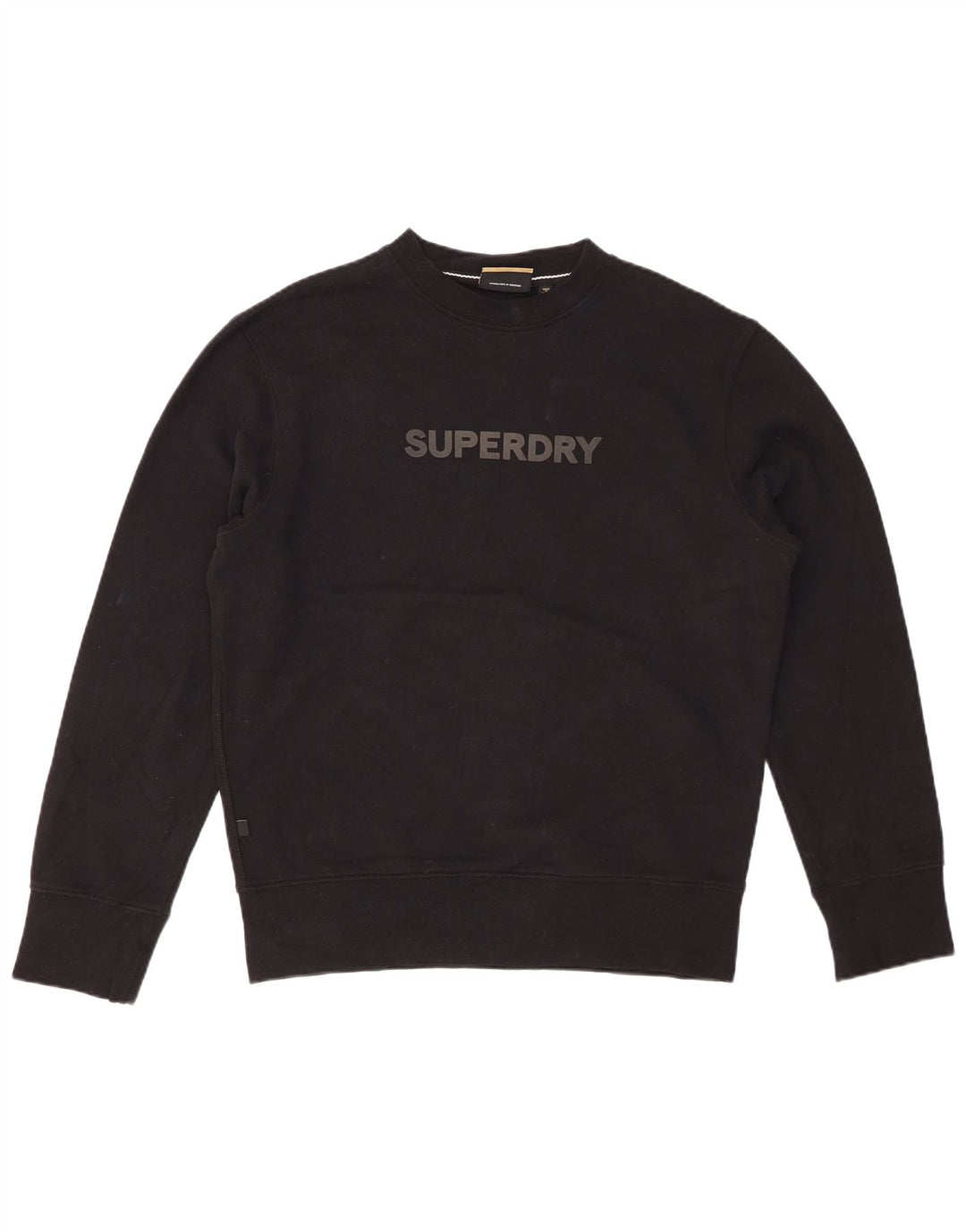 SUPERDRY Męski sweter z grafiką, mały, czarny, bawełniany