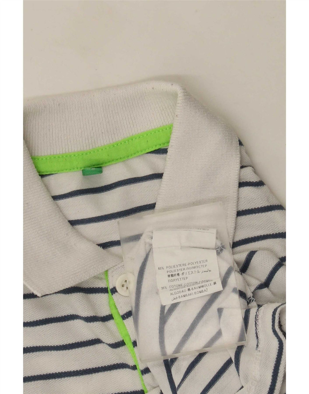 Chłopięca koszulka polo Benetton 8-9 lat, duża, z poliestru w białe paski