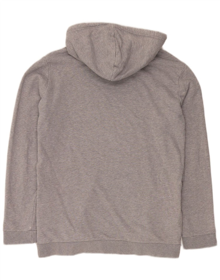 Męska bluza z kapturem Adidas Graphic, średnia szara bawełna