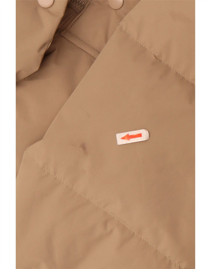 Damska kurtka z kapturem, oversize, wyściełana Massimo Dutti UK 6 XS, beżowy poliester