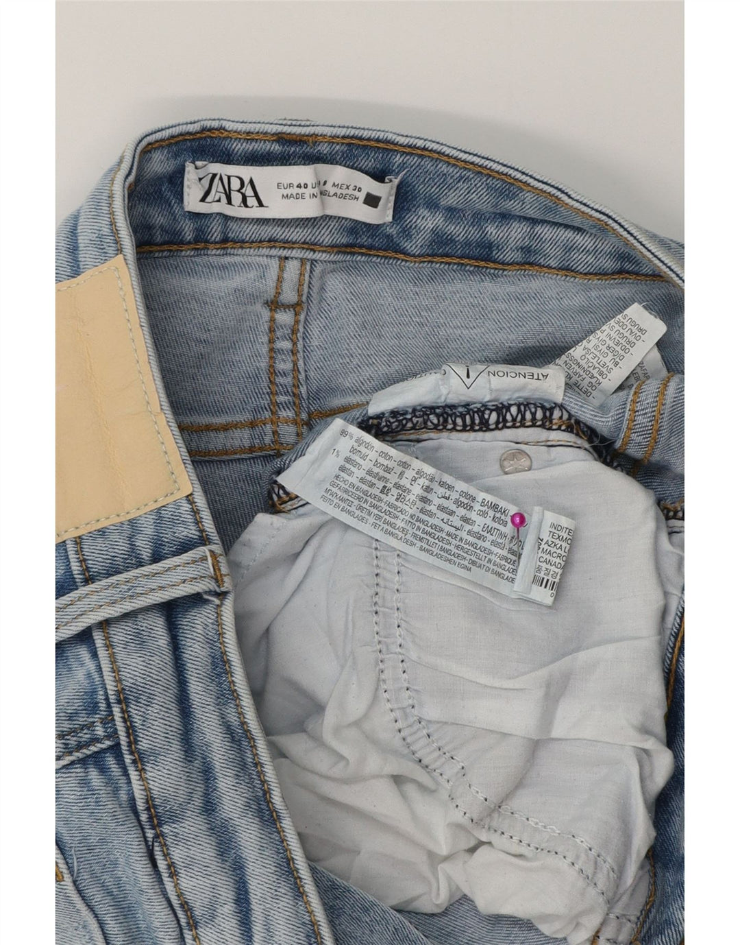 Damskie jeansy ZARA Crop Bootcut EU 40 Medium W30 L25 Niebieskie bawełniane