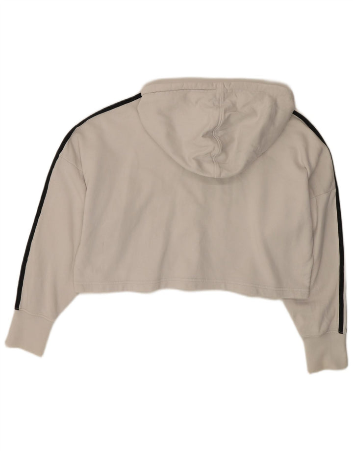 Damski sweter oversize z kapturem ADIDAS, UK 8, mały, biały, bawełniany