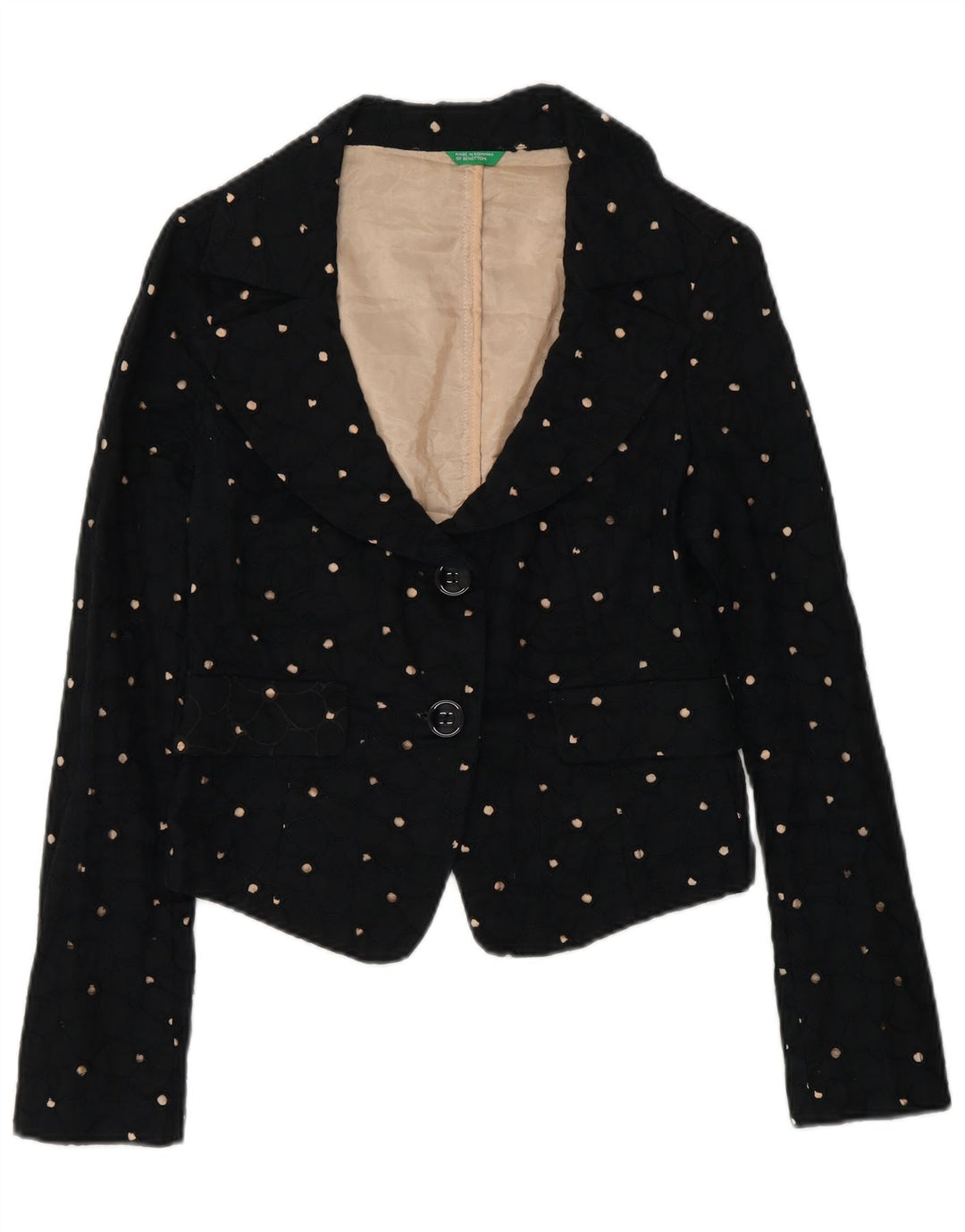 Damska marynarka Benetton Crop 2 Button IT 42 Medium Black Spotted