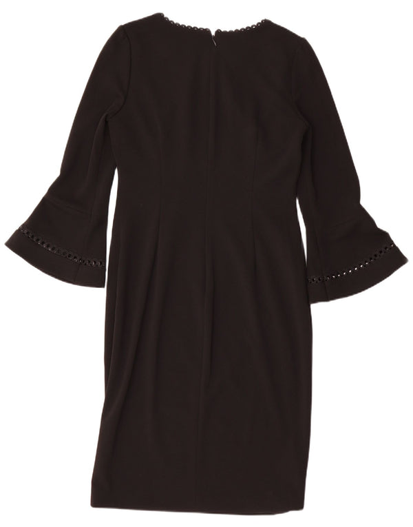 CALVIN KLEIN Damska sukienka płaszczowa z rękawem 3/4 US 8, średni czarny poliester