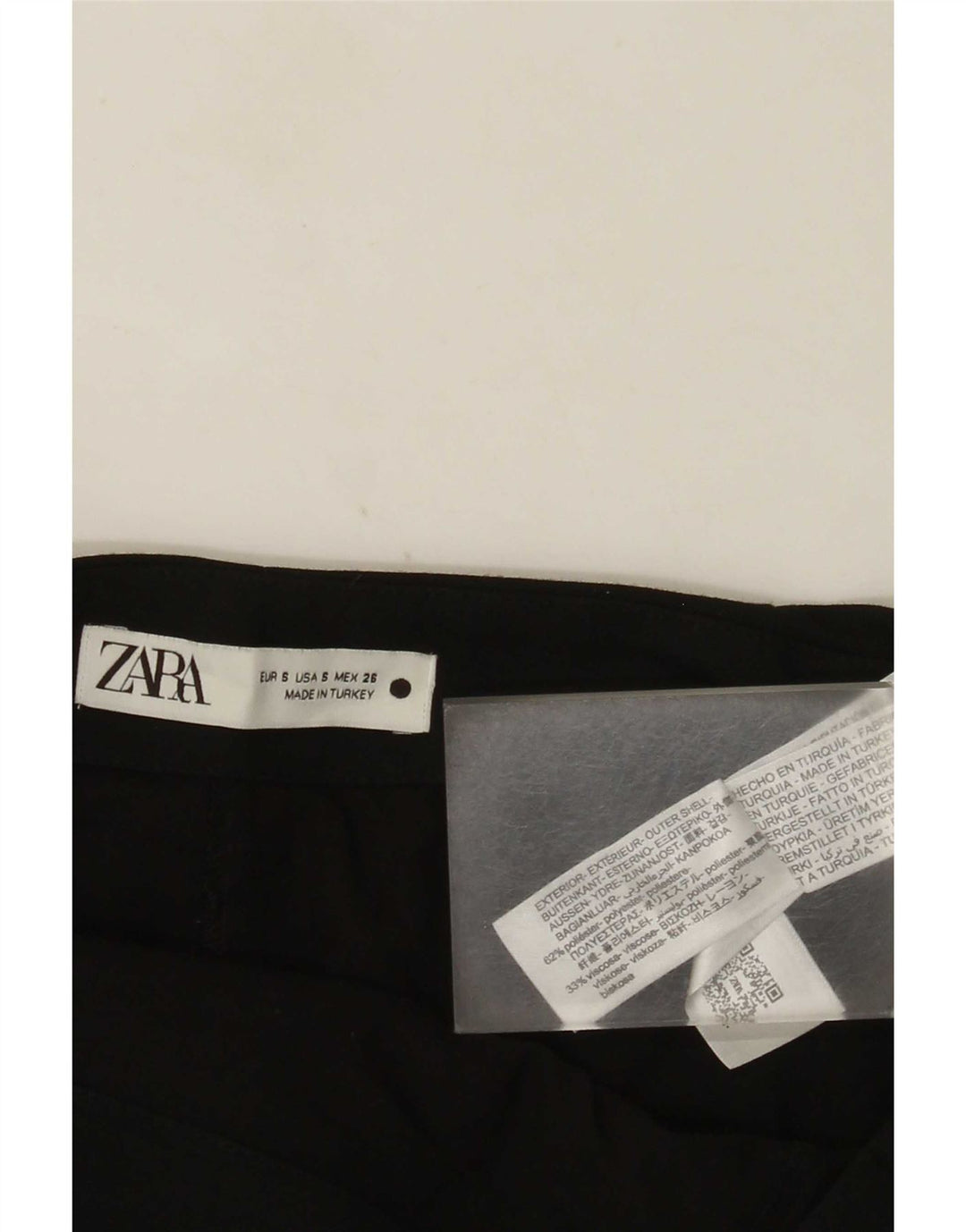 Spódnica mini damska Zara mała W26 czarna poliestrowa