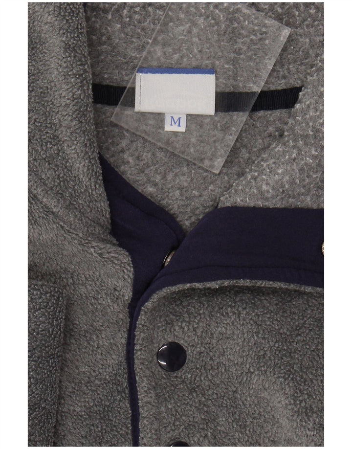 Męski sweter polarowy REEBOK z kołnierzykiem i średnim szarym poliestrem