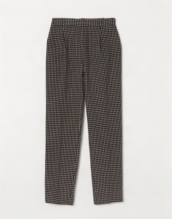 Damskie spodnie chino z wysokim stanem Zara EU 40 Medium W30 L27 Czarna kratka