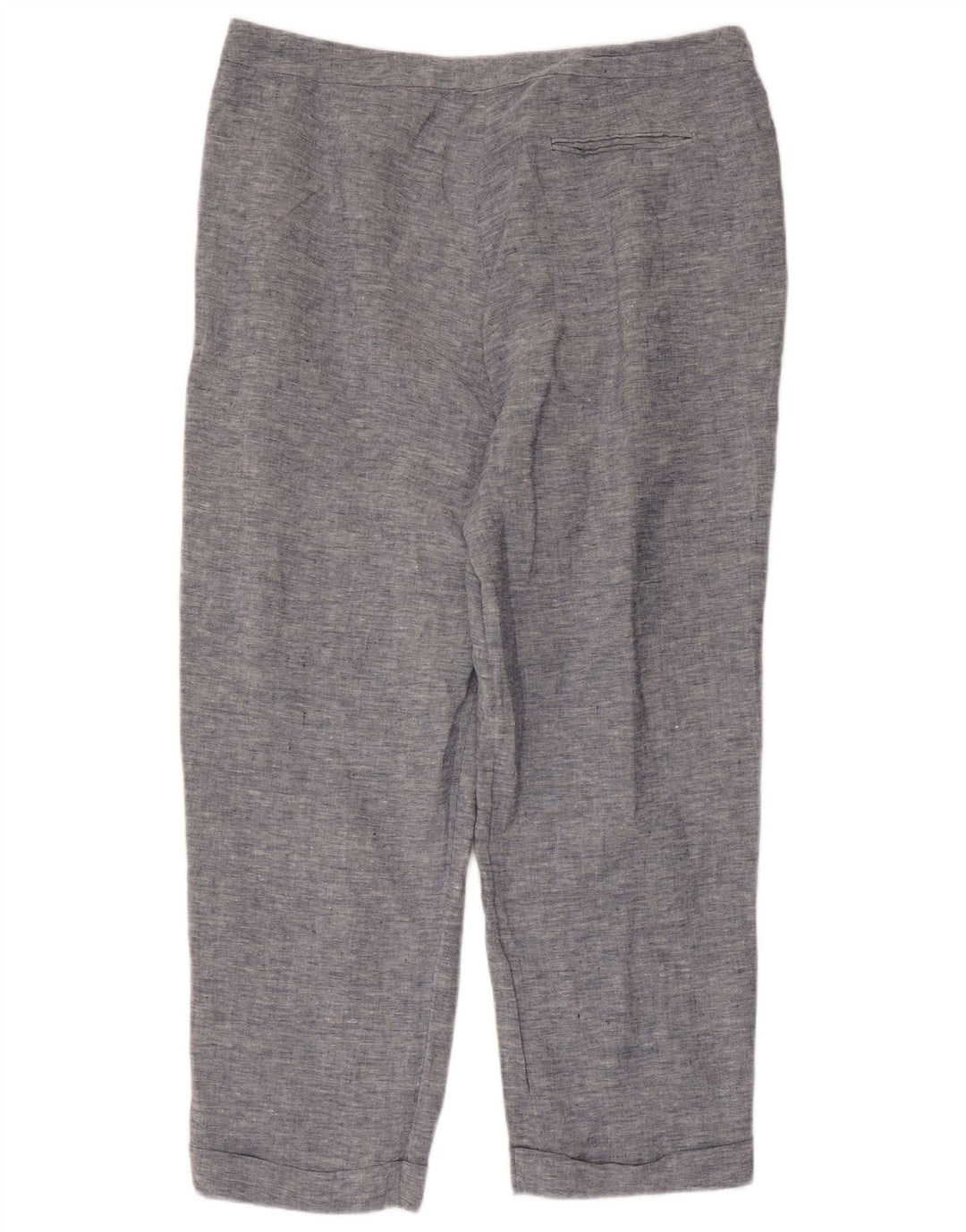 Damskie proste, przycięte spodnie JAEGER UK 16 Large W36 L25 Niebieskie lniane