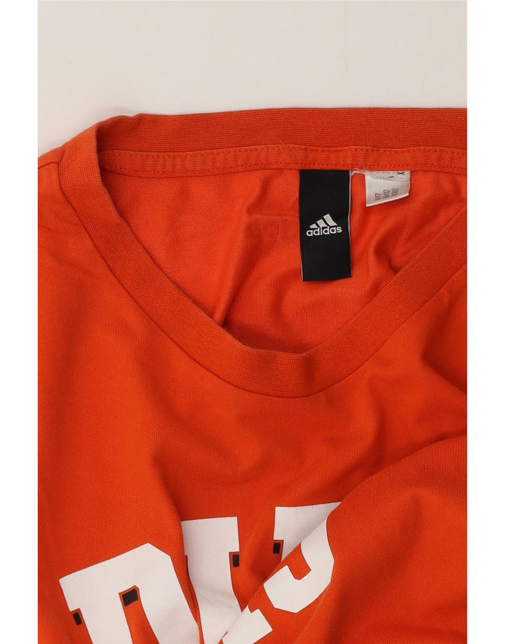 Adidas Męski T-shirt z grafiką, duży, pomarańczowy