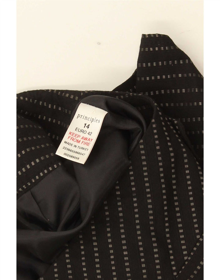Principles Damska prosta spódnica midi UK 14 Medium W32 Czarne prążki