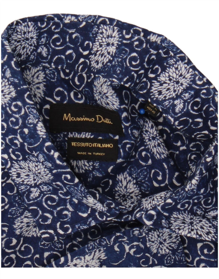 Koszula męska Massimo Dutti XL granatowa w kwiaty