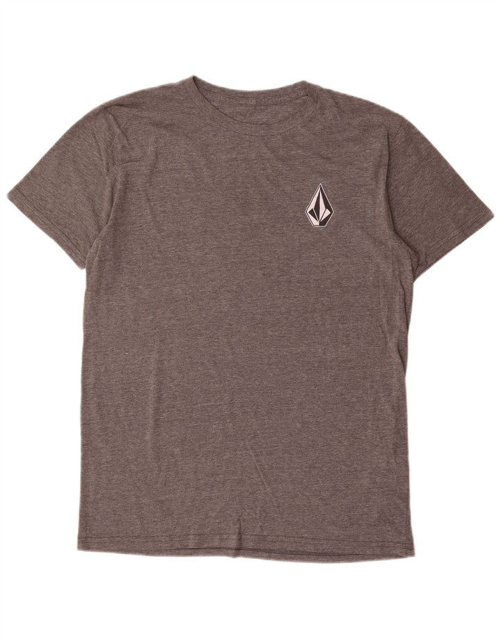 Męska koszulka z grafiką Volcom, mała, szara, bawełniana