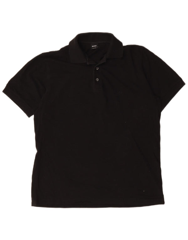 Męska koszulka polo Hugo Boss, średnia czarna, bawełniana
