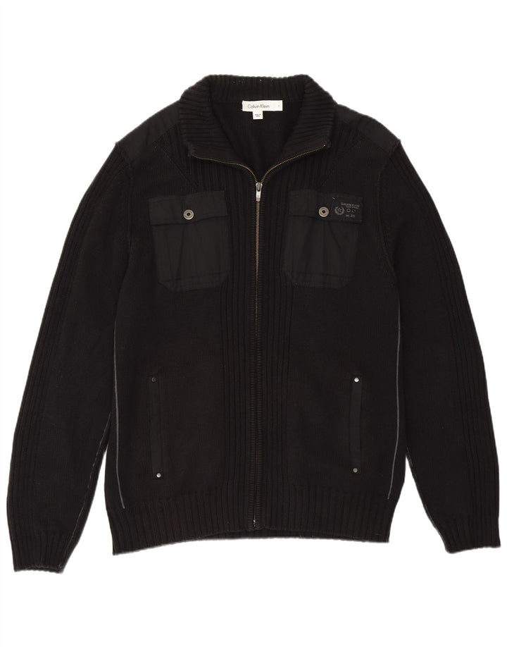 Męski sweter rozpinany Calvin Klein, duży, czarny, bawełniany