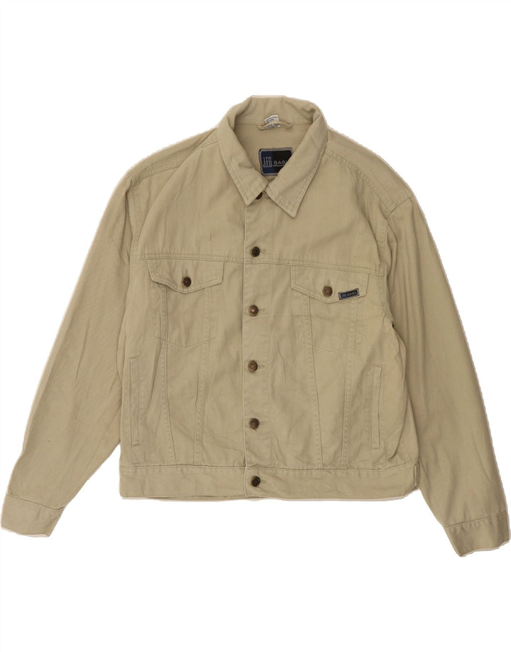 VINTAGE Mens Denim Jacket IT 50 Large Beige Cotton Vintage Vintage and Second-Hand Vintage from Messina Hembry 