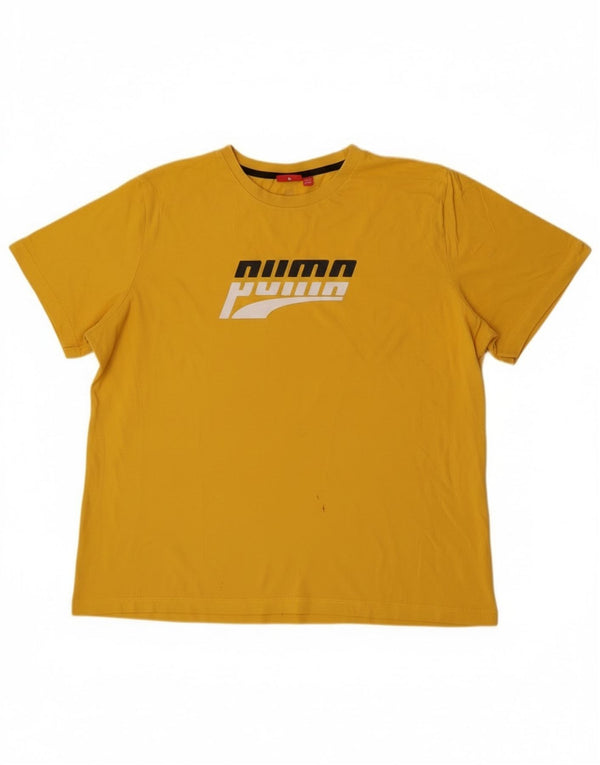 Męska koszulka z grafiką Puma Top 2XL w kolorze żółtym