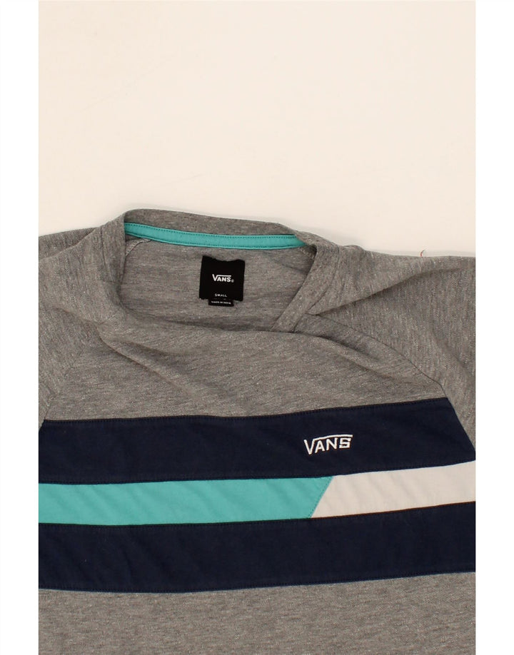 VANS Mens Graphic Top 3/4 Sleeve Small Grey Striped Vintage Vans and Second-Hand Vans from Messina Hembry 