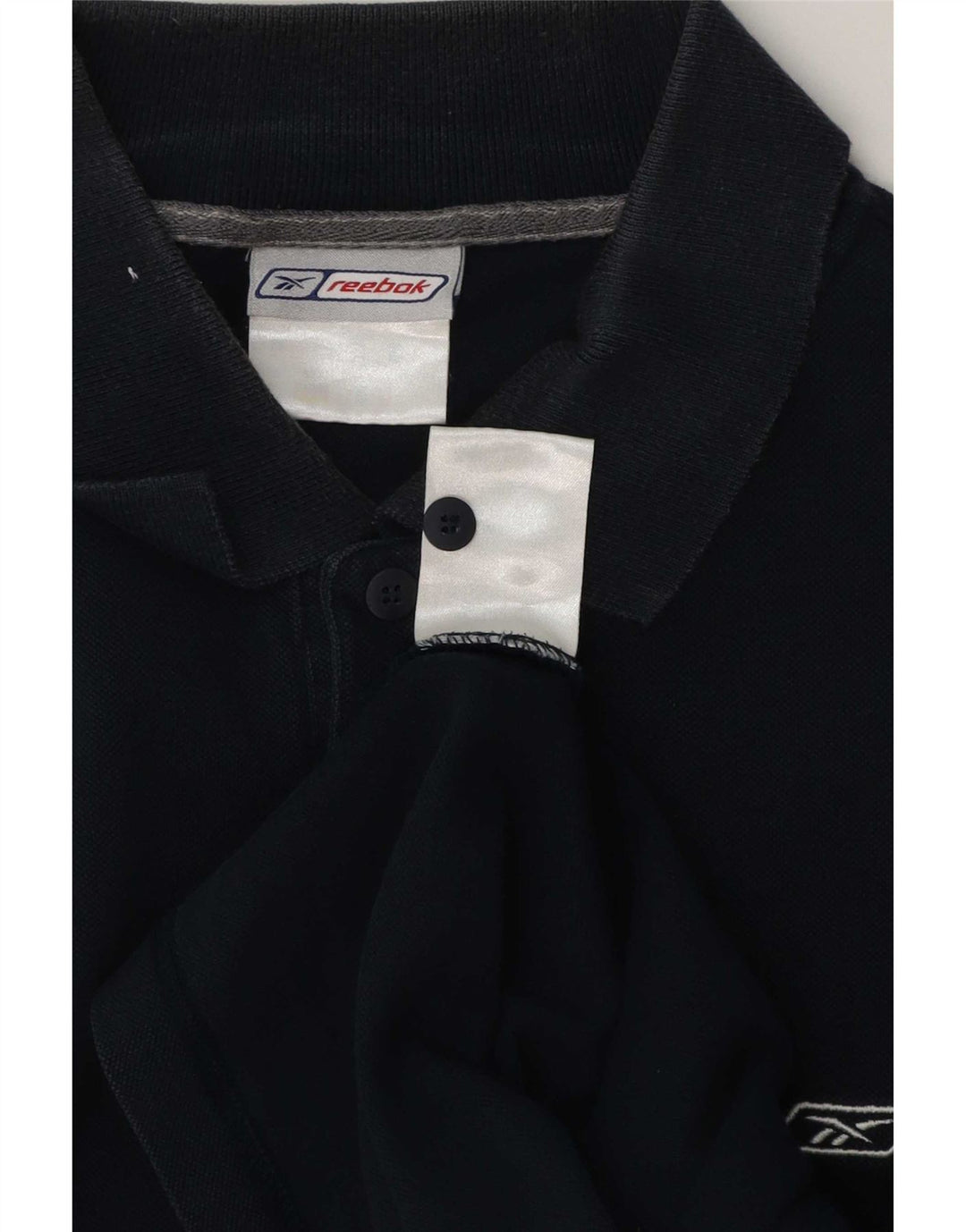 Męska koszulka polo Reebok, średnia, granatowa, bawełniana w paski