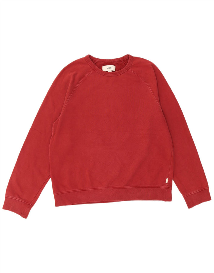 Marks & Spencer Męska bluza dresowa, średnia, bordowa bawełna