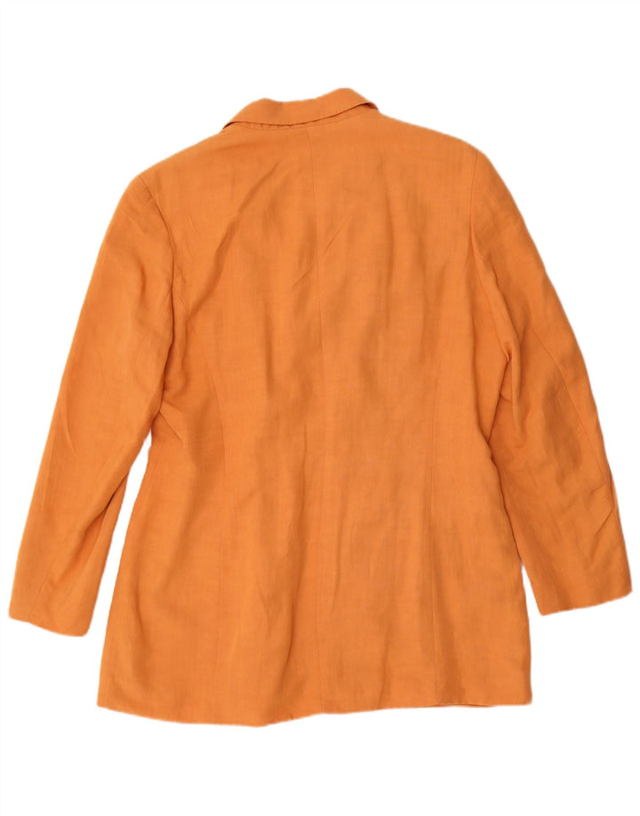 Vintage damska marynarka dwurzędowa UK 16 duża pomarańczowa wiskoza