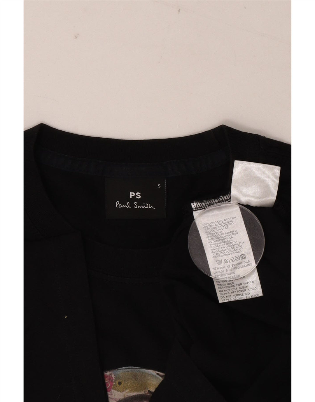 Męski T-shirt z grafiką Paul Smith, mały, czarny, bawełniany