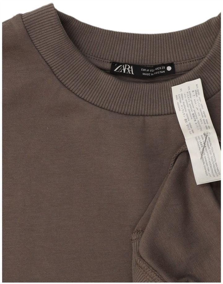 Damski sweter oversize z krótkim rękawem Zara UK 14, średni szary