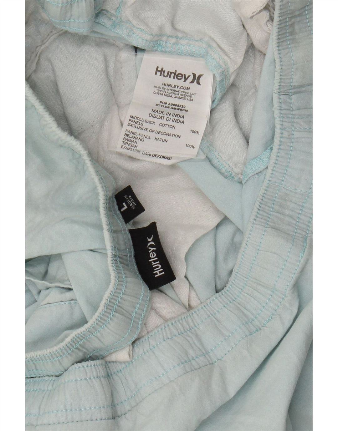 Męskie spodenki chino Hurley, duże, W36, niebieskie, bawełniane