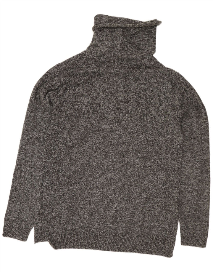 Męski sweter Jack & Jones z wywijanym dekoltem, średnioszary, bawełniany w cętki