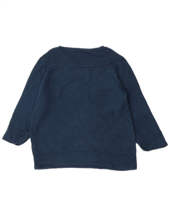Marks & Spencer Damski sweter z dekoltem w łódkę, UK 14, średni niebieski