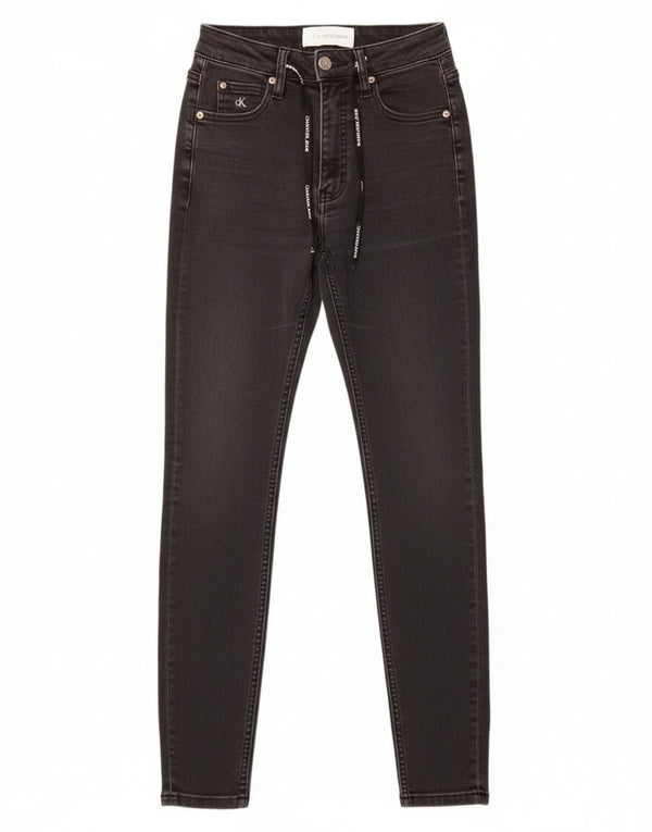 Damskie jeansy Calvin Klein Super Skinny z wysokim stanem W27 L27 Czarna bawełna