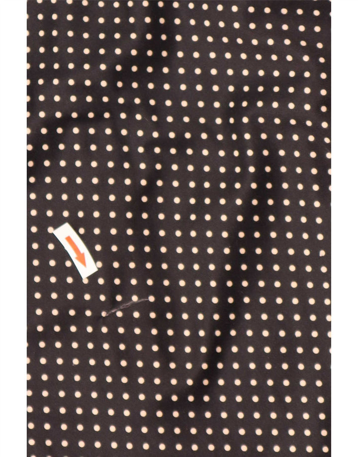 Vintage damska sukienka o linii A UK 18 XL, czarny, cętkowany poliester