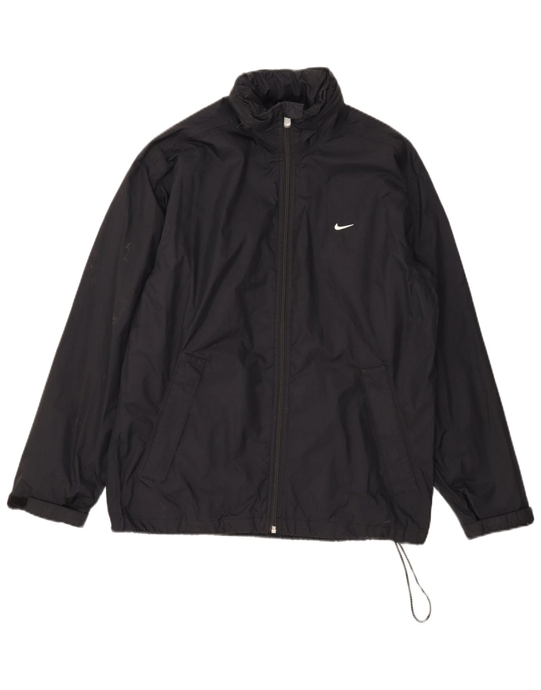 Męska kurtka przeciwdeszczowa z kapturem Nike UK 36/38 Mały czarny nylon