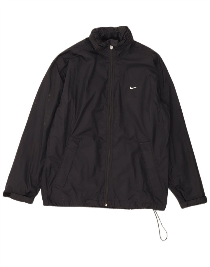 Męska kurtka przeciwdeszczowa z kapturem Nike UK 36/38 Mały czarny nylon