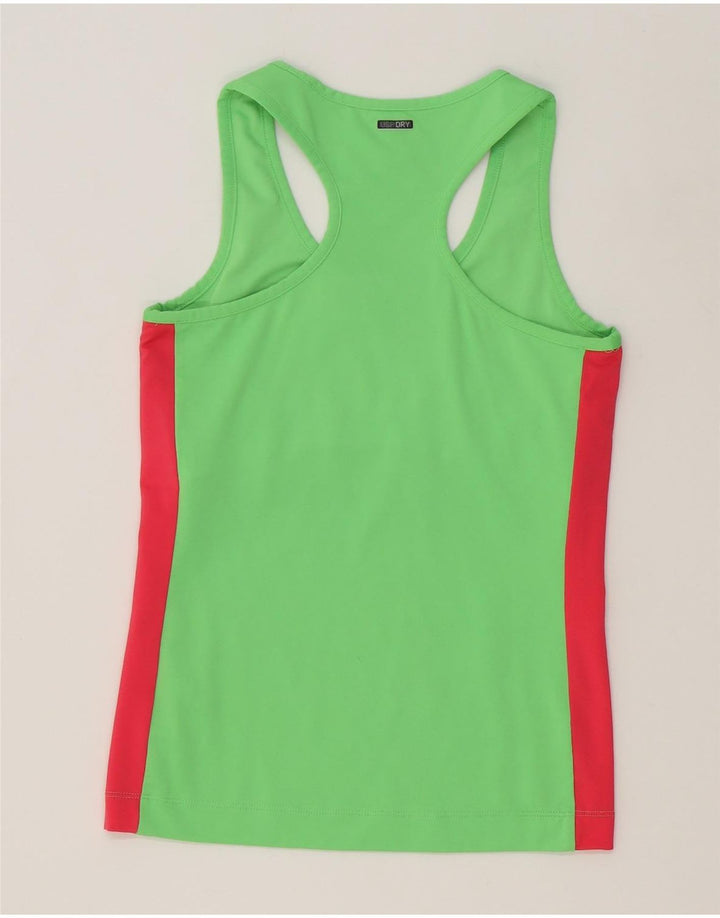 PUMA Womens Vest Top UK 12 Medium Green Colourblock Polyester Vintage Puma and Second-Hand Puma from Messina Hembry 