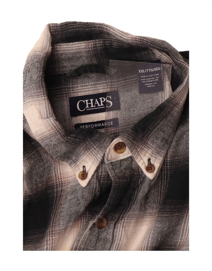 Męska koszula flanelowa Chaps 2XL, bawełniana szara krata