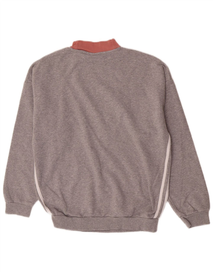 Damska bluza Adidas Jumper UK 12 Średnia szara bawełna z blokami kolorów
