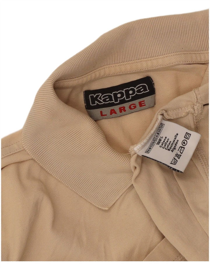 Męska koszulka polo Kappa, duża, beżowa, bawełniana