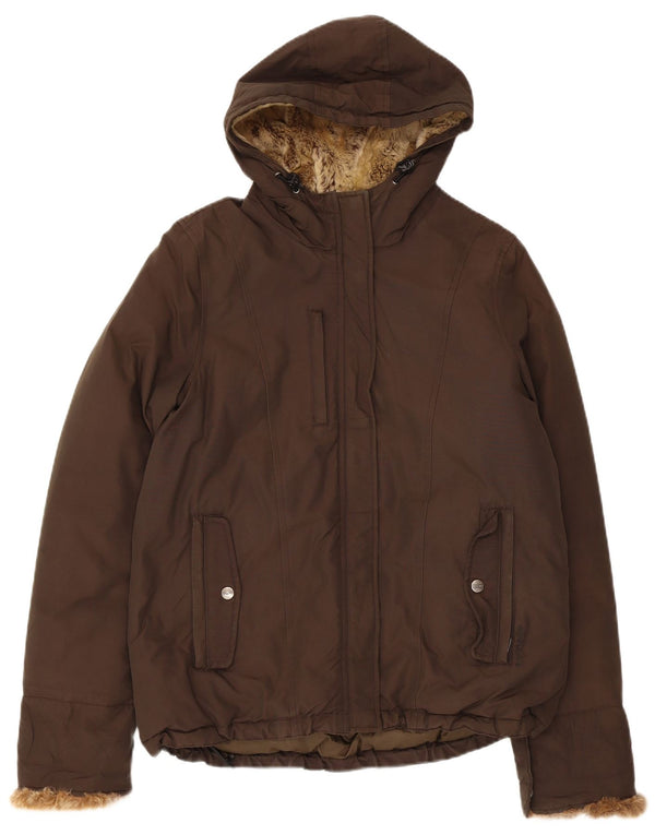 Damska ocieplana kurtka z kapturem Woolrich UK 16, duża bawełna khaki