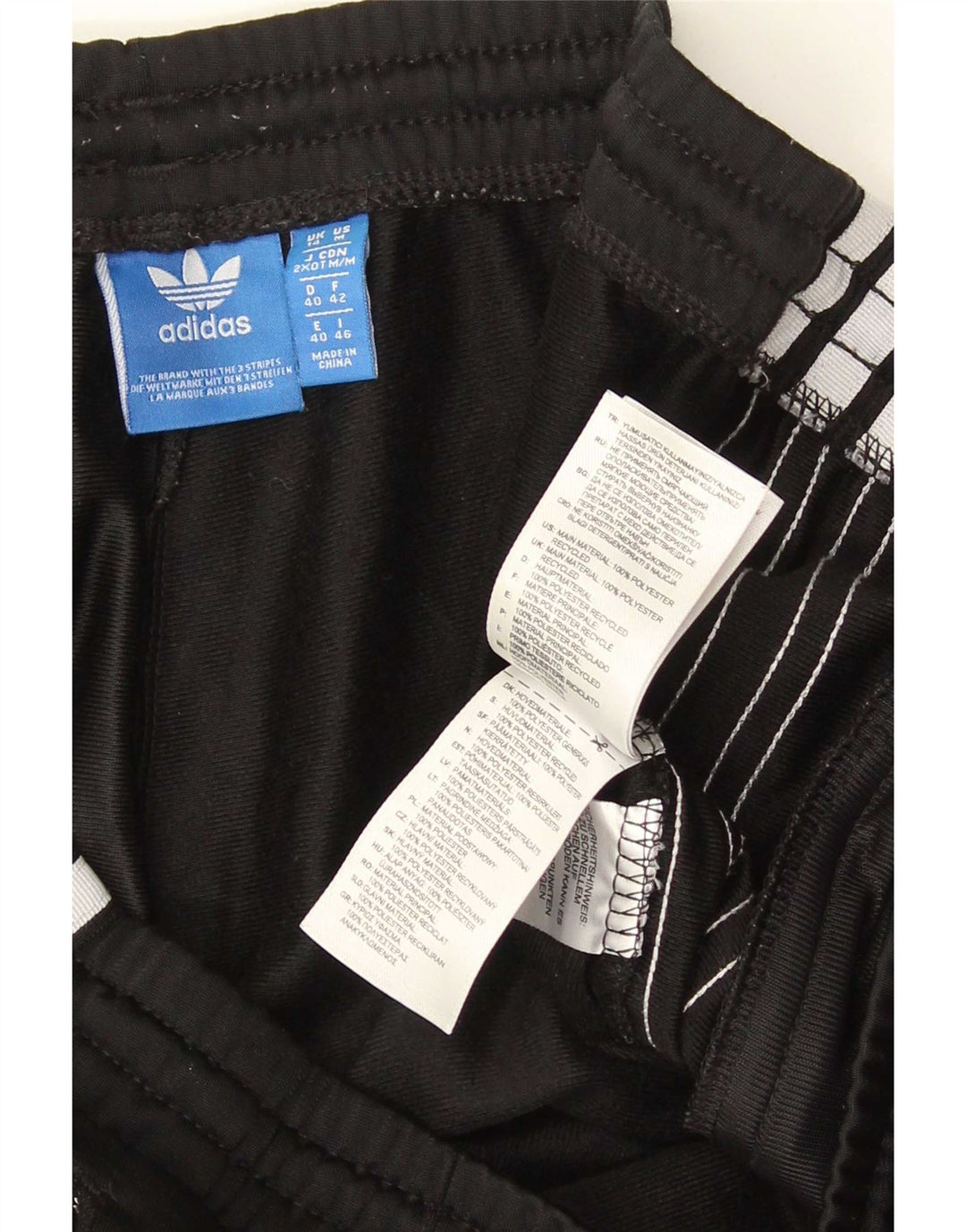 Damskie spodnie dresowe Adidas UK 14, duże, czarne, poliestrowe
