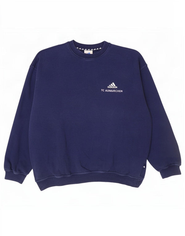 Adidas Męska Bluza Sweter UK 44/46 Duża Granatowa Bawełna