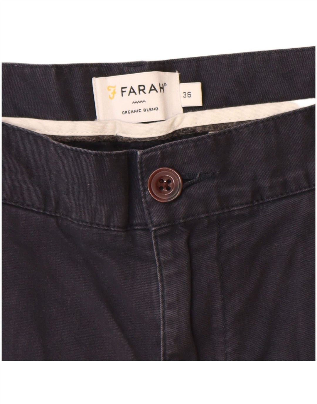 Męskie spodenki Chino Farah W36, duże, granatowe, bawełniane