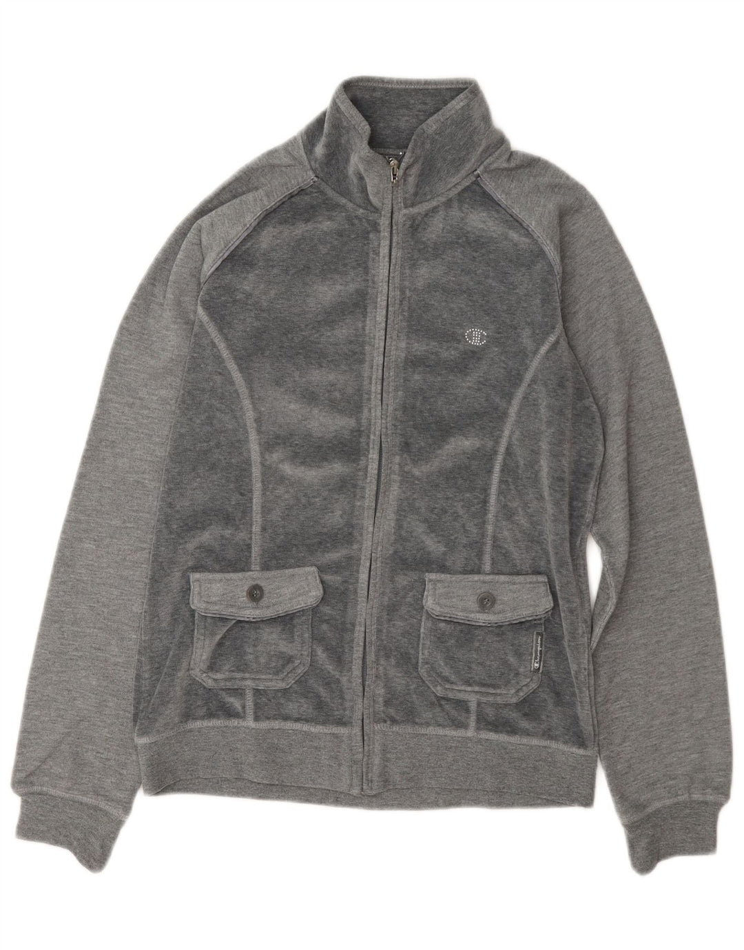 Kurtka damska Champion Heritage Fit Welurowa bluza dresowa UK 14 Medium Grey