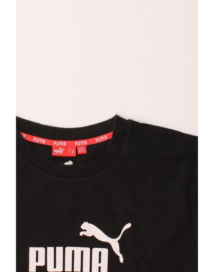 PUMA Mens Graphic T-Shirt Top Large Black Cotton Vintage Puma and Second-Hand Puma from Messina Hembry 