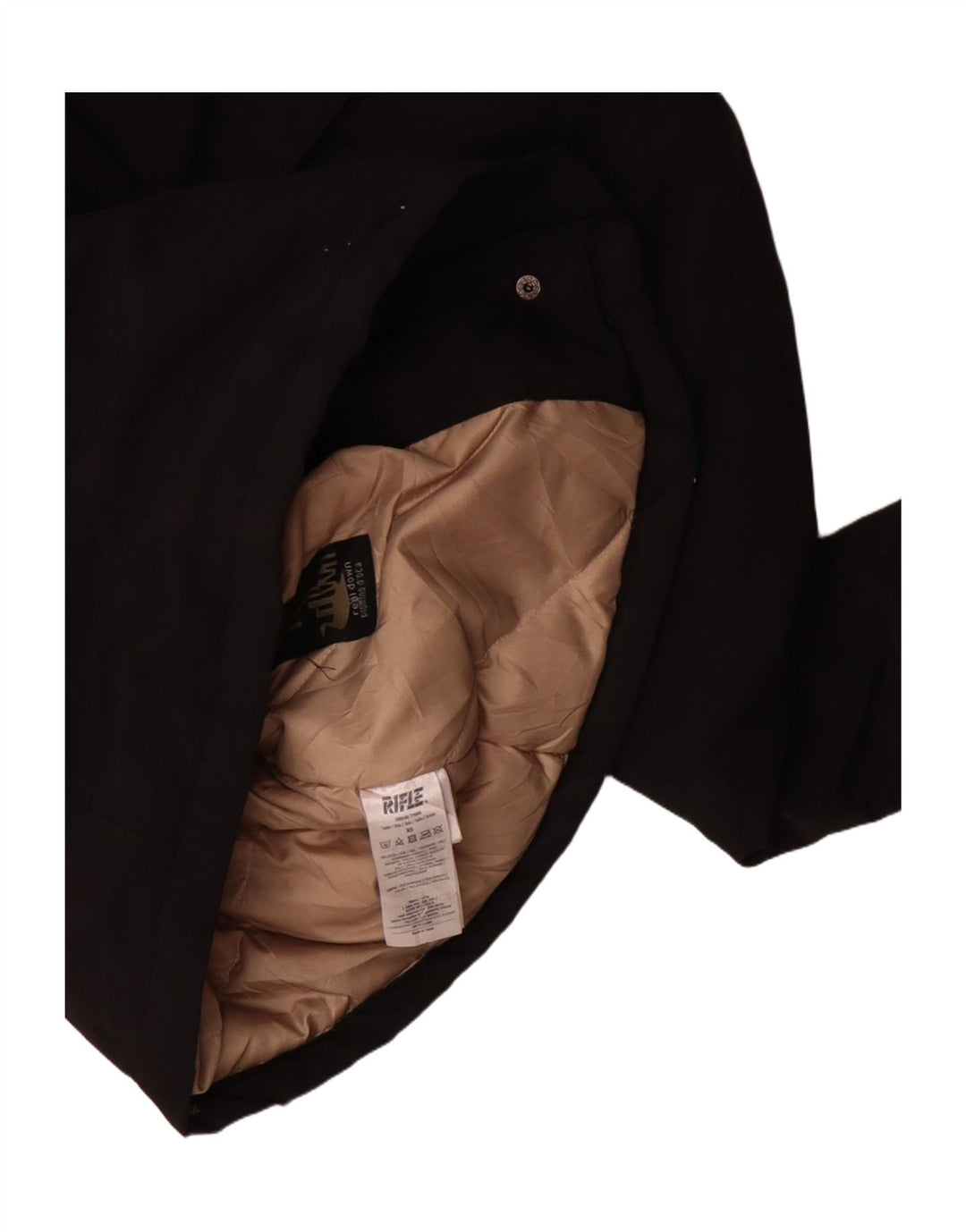 RIFLE Womens Hooded Padded Jacket UK 6 XS Black Polyamide Vintage Rifle and Second-Hand Rifle from Messina Hembry 