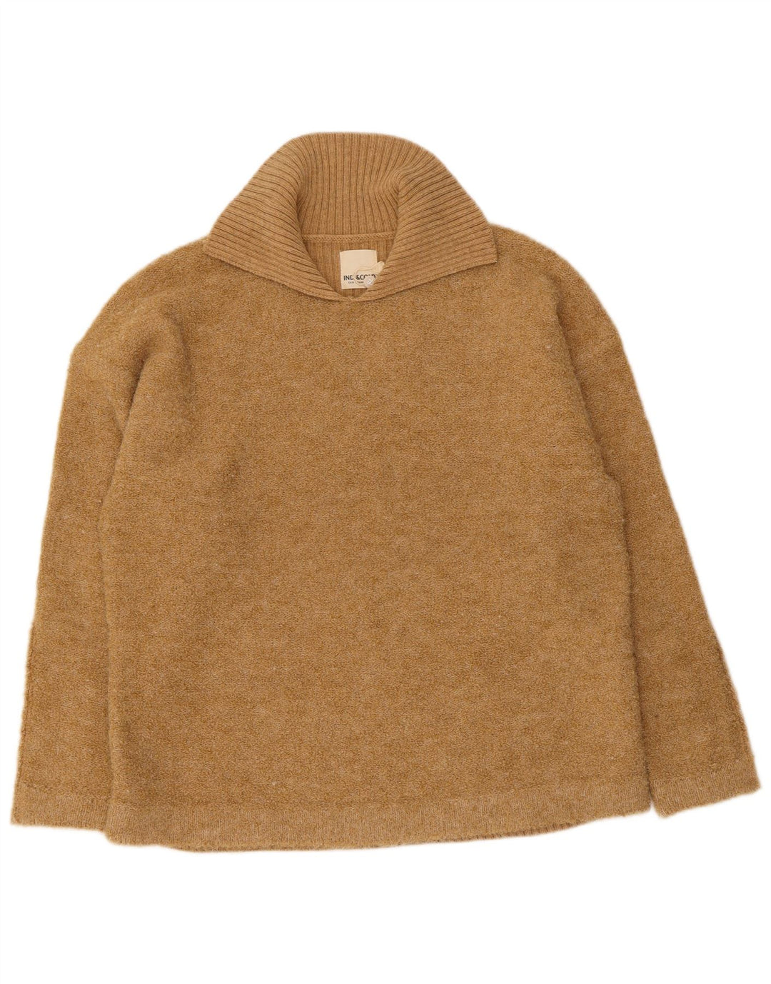 Damski sweter polo Indi & Cold UK 14 Średni beżowy wełniany