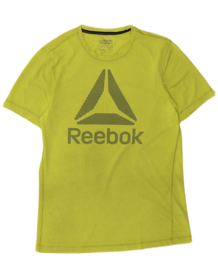 Męska koszulka z grafiką Reebok Top, średni zielony poliester