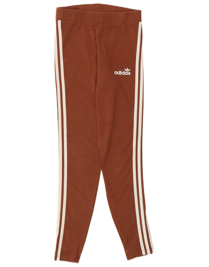 Legginsy damskie Adidas UK 12 Średni brązowy bawełniany